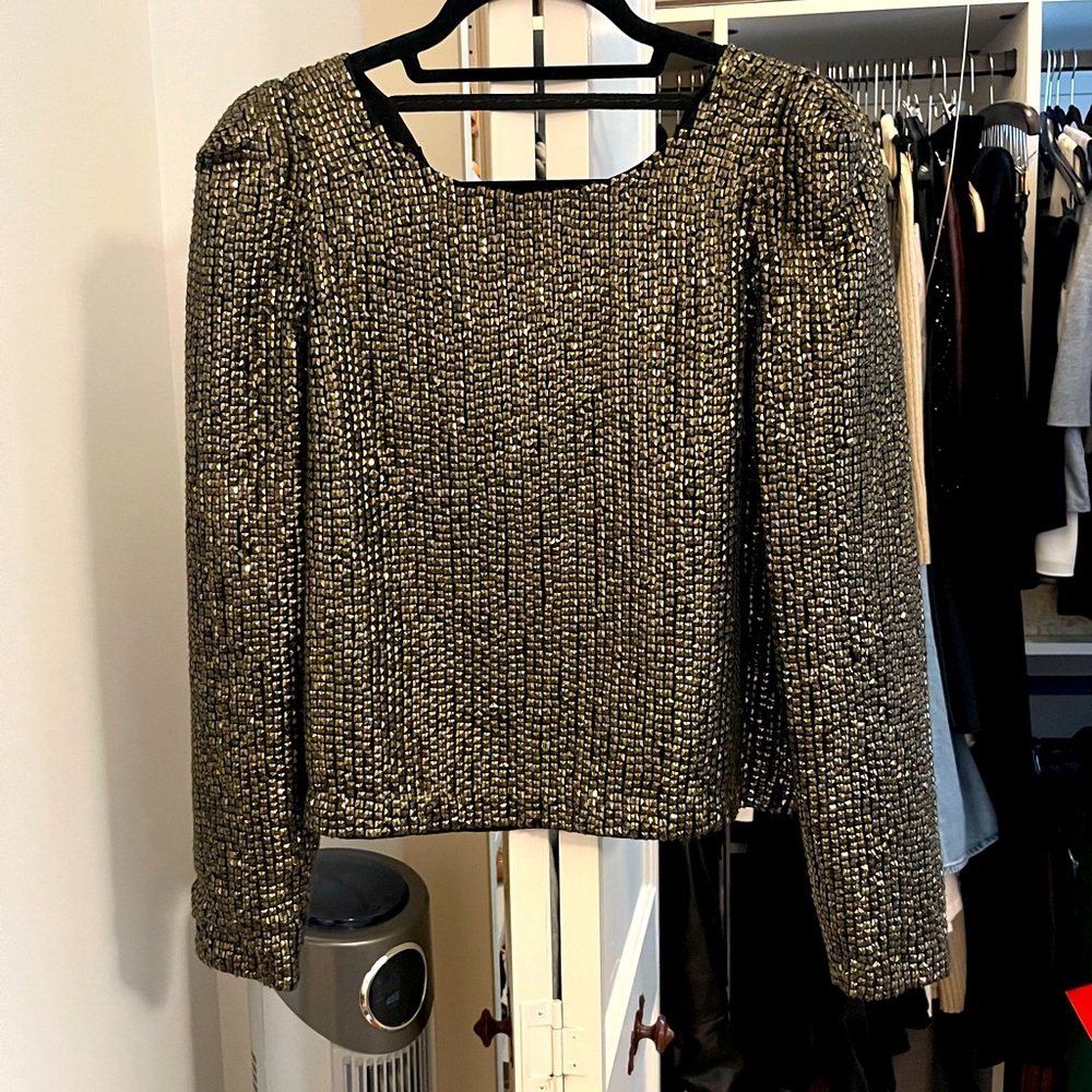 Joie matte gold sequin top